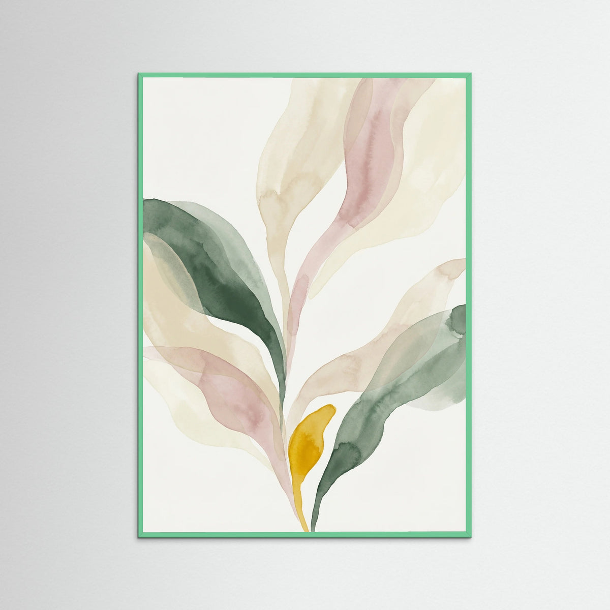 Mint Wood Abstract Petal Forms