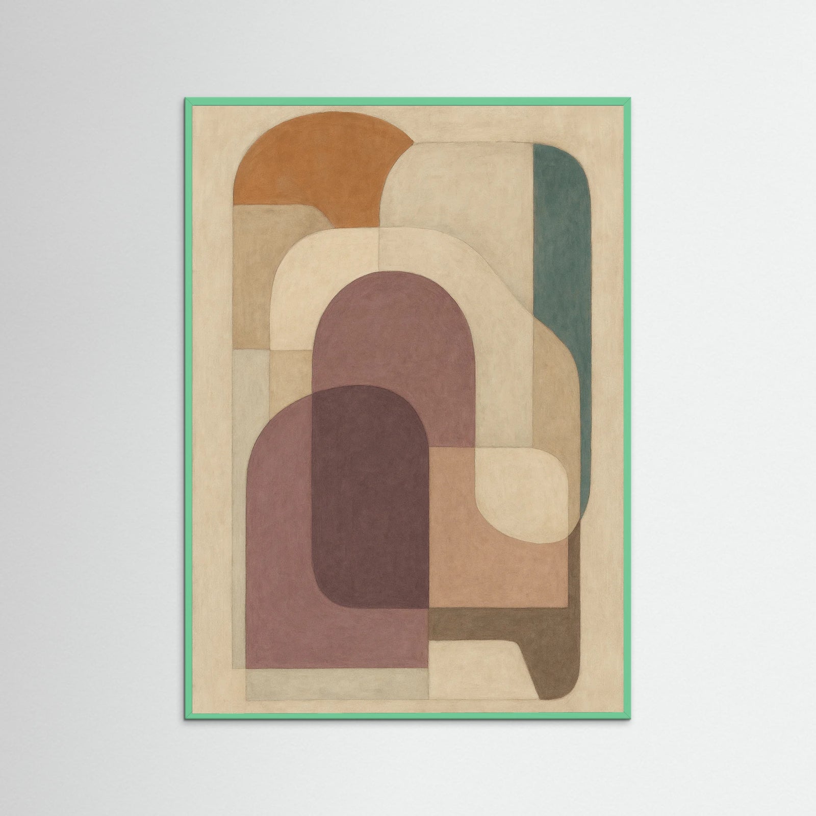 Mint Wood Abstract Red Form