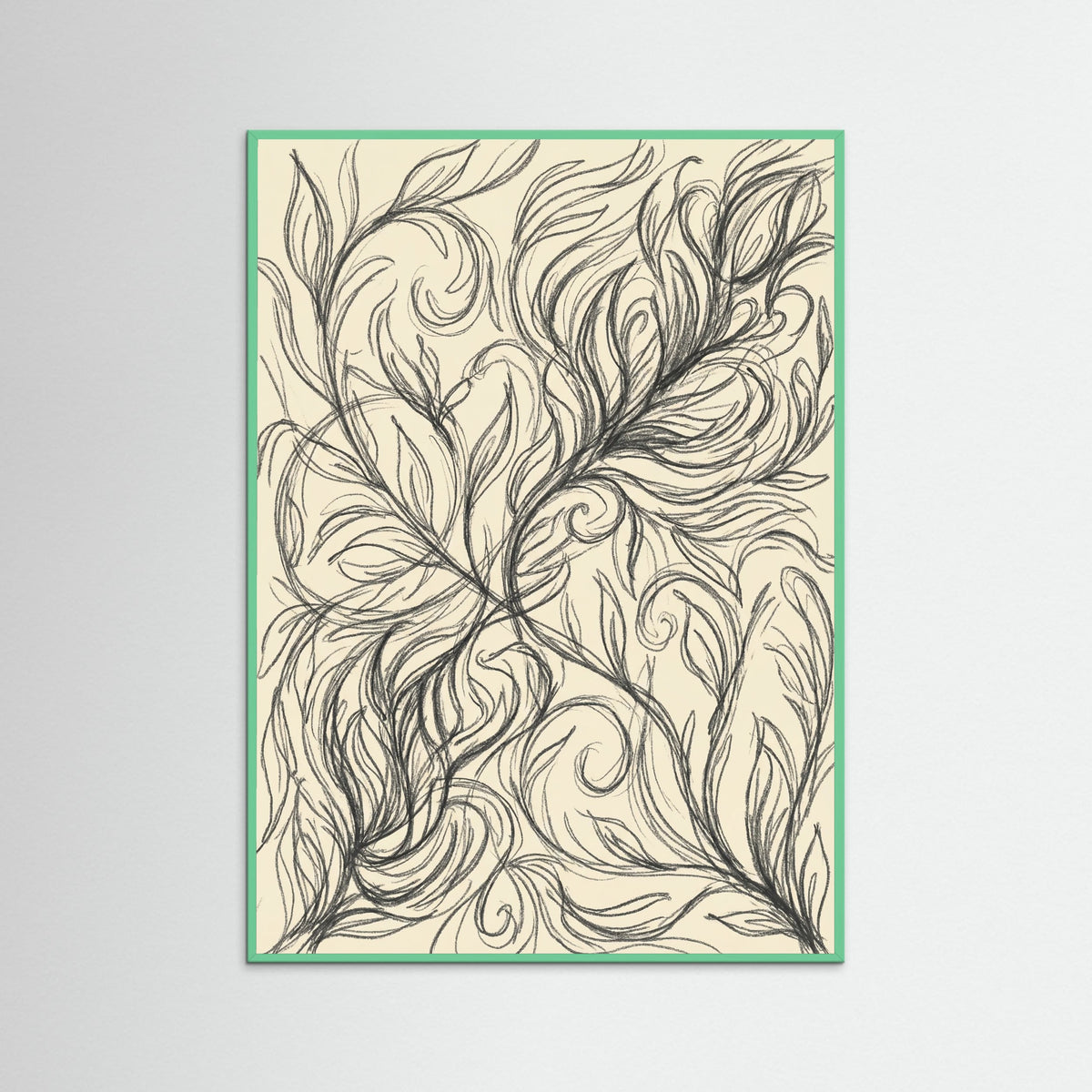 Mint Wood Abstract Roses
