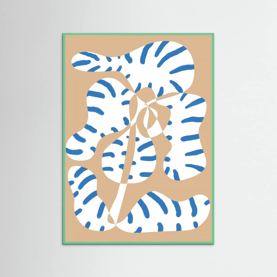 Abstract Shapes Flower Tiger print Poster – poster and art print