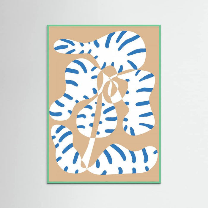 Abstract Shapes Flower Tiger print Poster – poster and art print