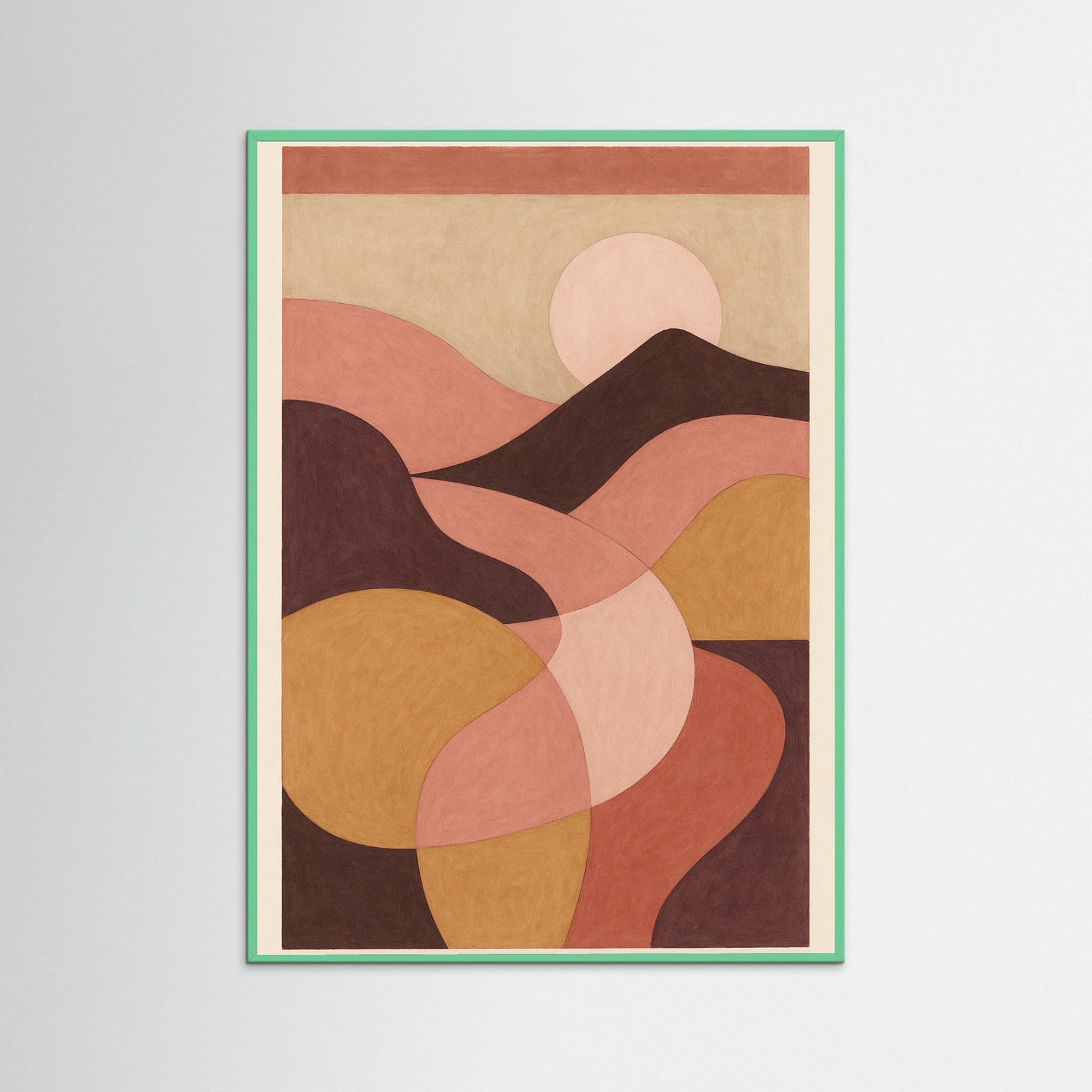 Mint Wood Abstract Shapes