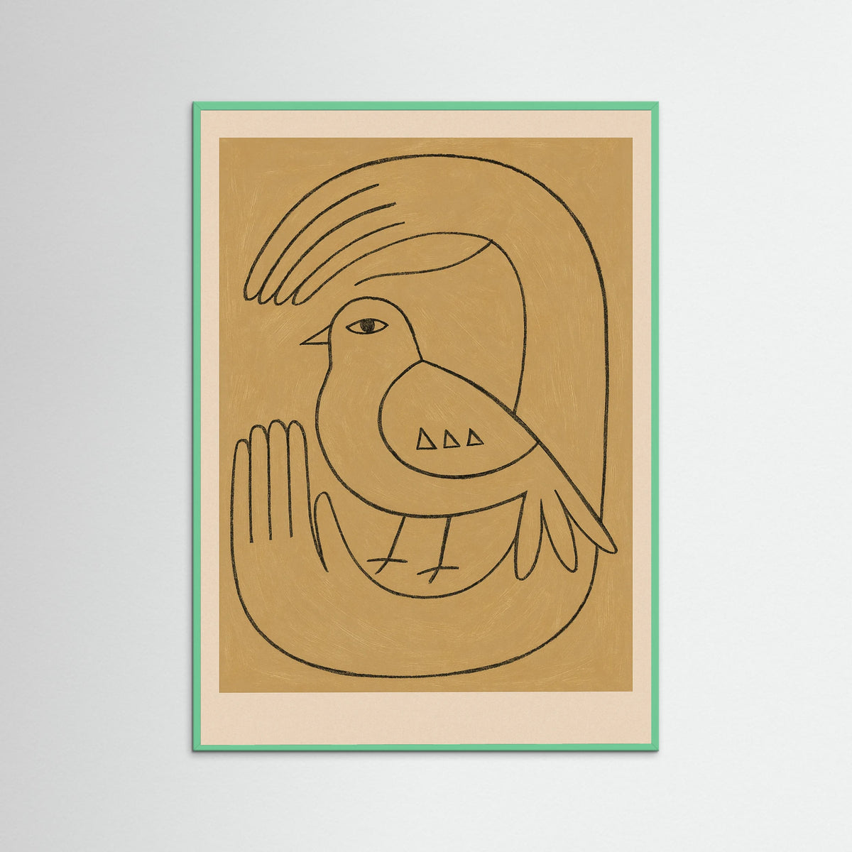 Mint Wood Abstract Silhouette