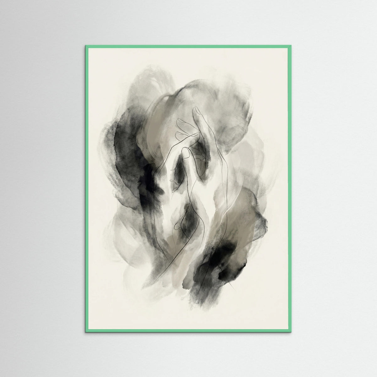 Mint Wood Abstract Silhouette