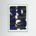 Mint Wood Abstract Stripe Minimal Collage 28 Poster