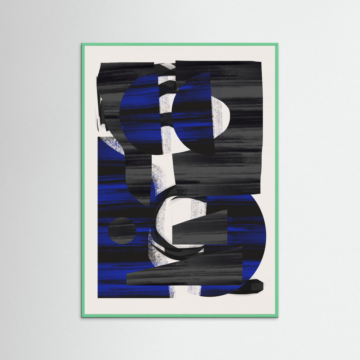 Mint Wood Abstract Stripe Minimal Collage 28 Poster