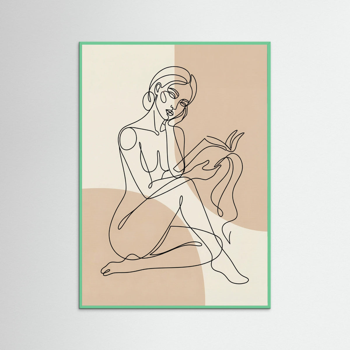 Mint Wood Abstract Woman Profile