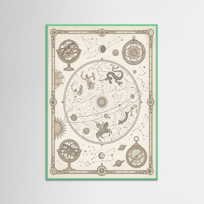 Mint Wood Aged World Atlas