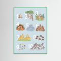 Mint Wood Animal Alphabet Chart