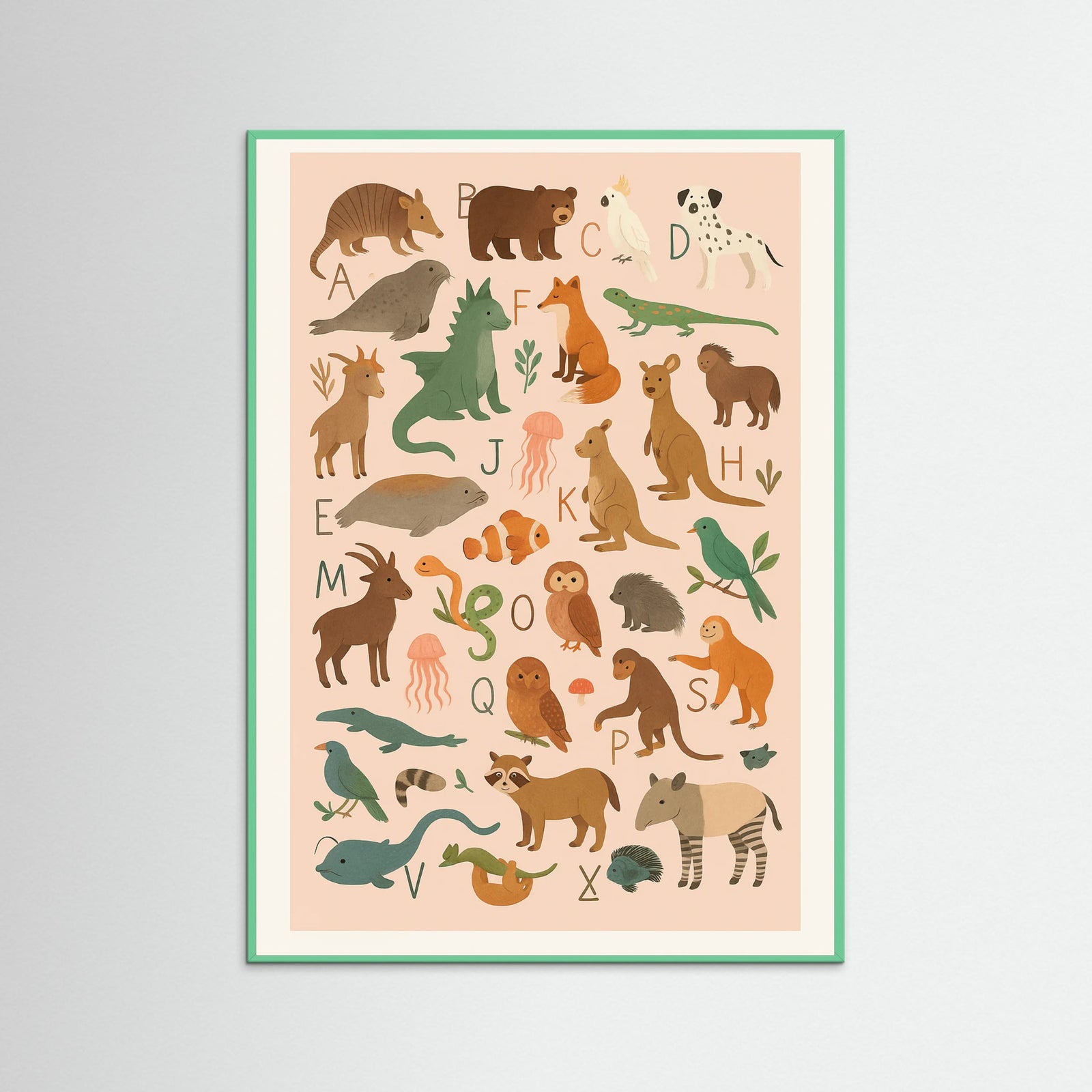 Mint Wood Animal Alphabet