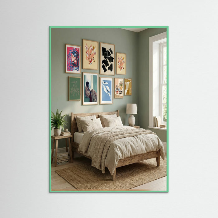 Mint Wood Apricot Bloom Sketch Mutedyellow