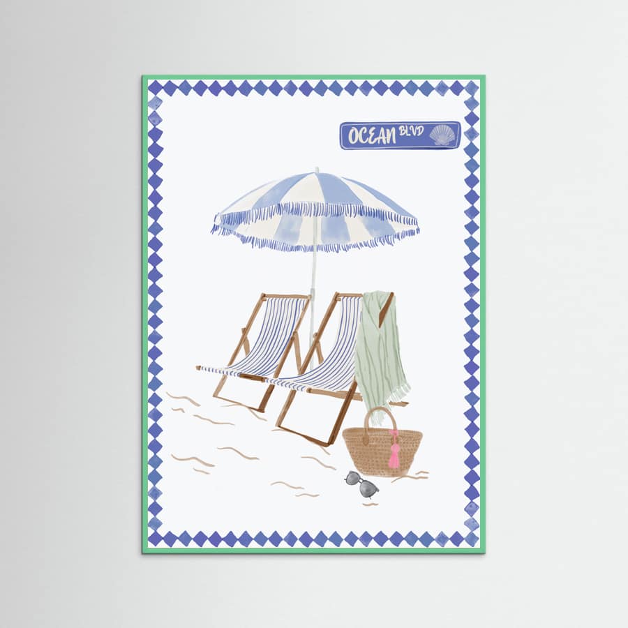 Affiche Beach chairs – affiche et impression d’art