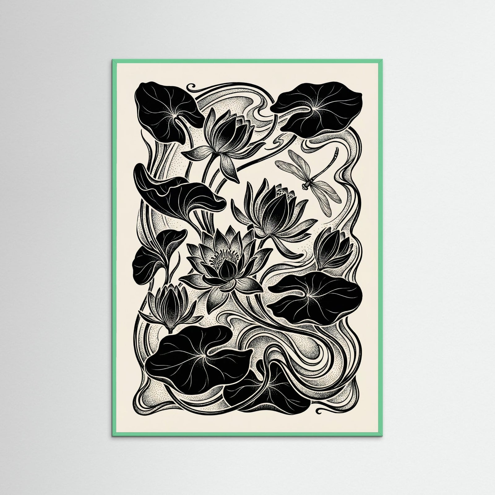 Mint Wood Beardsley Floral Nouveau