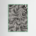 Mint Wood Black And White Net Pattern Poster