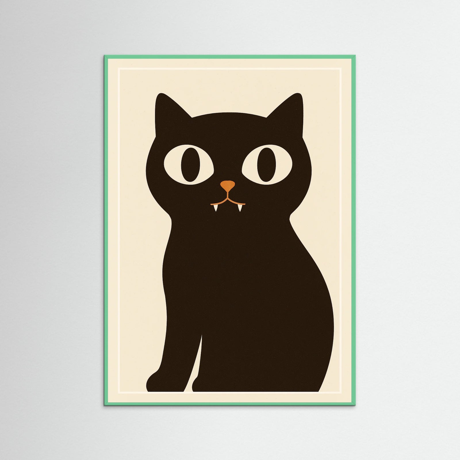 Mint Wood Black Cat Art