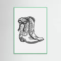 Black Cowgirl Boots with Bow Poster – Poster und Kunstdruck