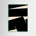 Mint Wood Black Plain Abstract Poster