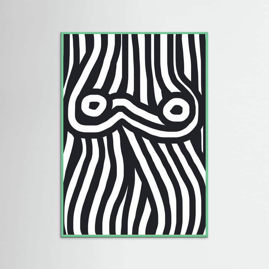 Plakat Black and White Striped Nude – plakat i druk artystyczny