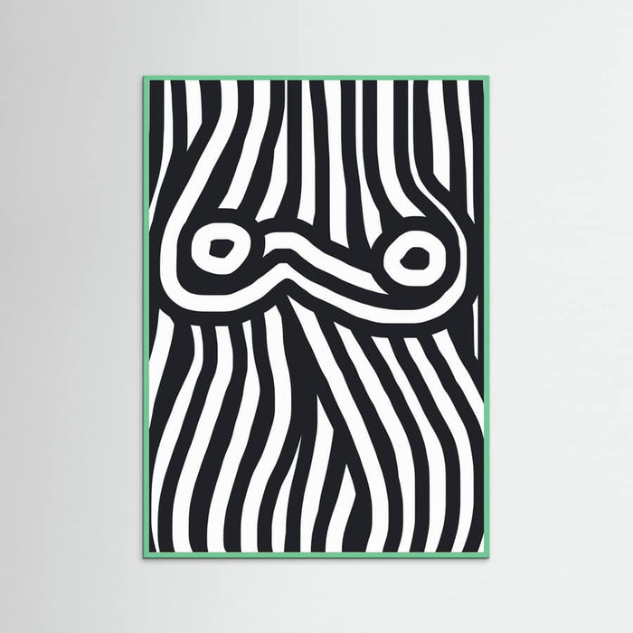Plakat Black and White Striped Nude – plakat i druk artystyczny