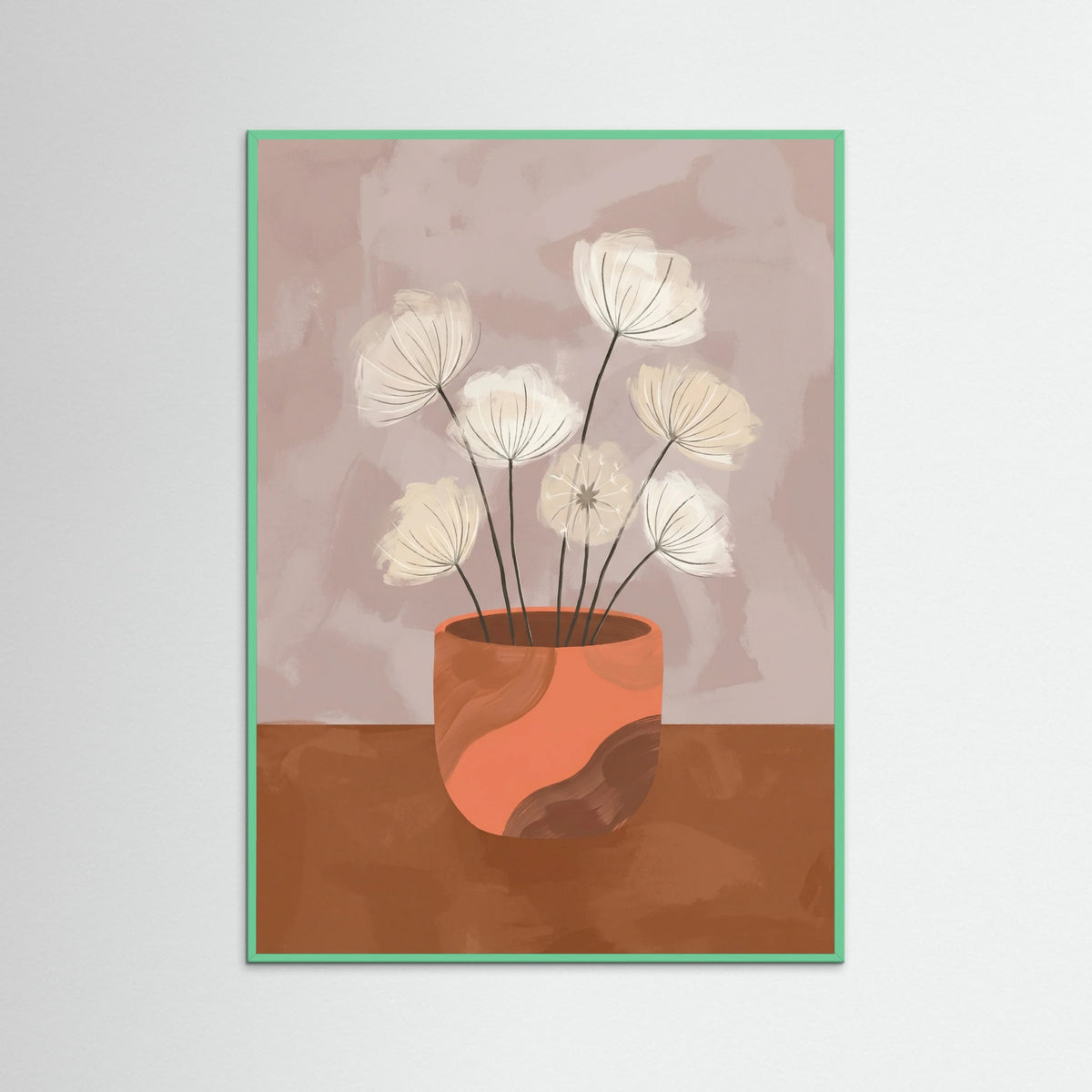 Mint Wood Blossom Vase