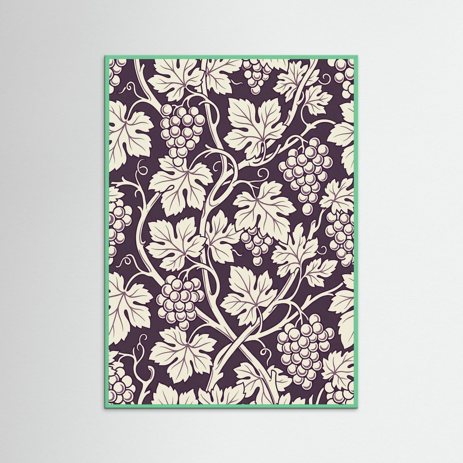 Mint Wood Blue Botanical Swirl