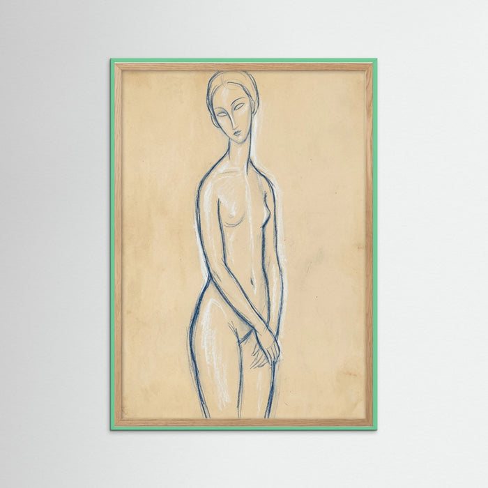 Mint Wood Blue Reclining Figure