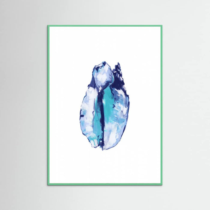 Blue Seashell On White Background No5 Poster – Poster und Kunstdruck