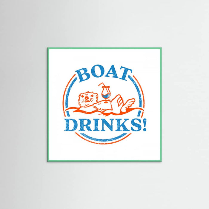 Boat Drinks Cocktail Drinking Otter Poster – Poster und Kunstdruck