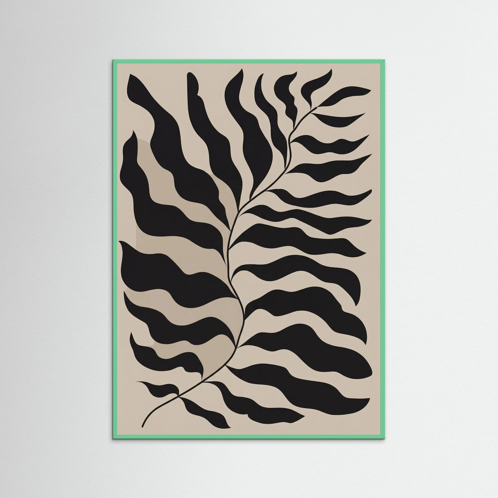 Mint Wood Bohemian Frond Abstract