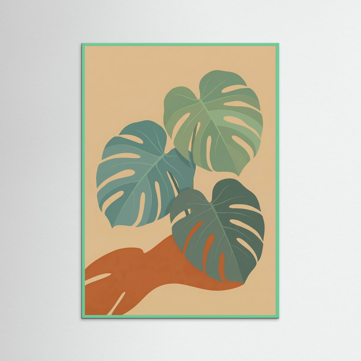 Mint Wood Boho Horizon Abstract