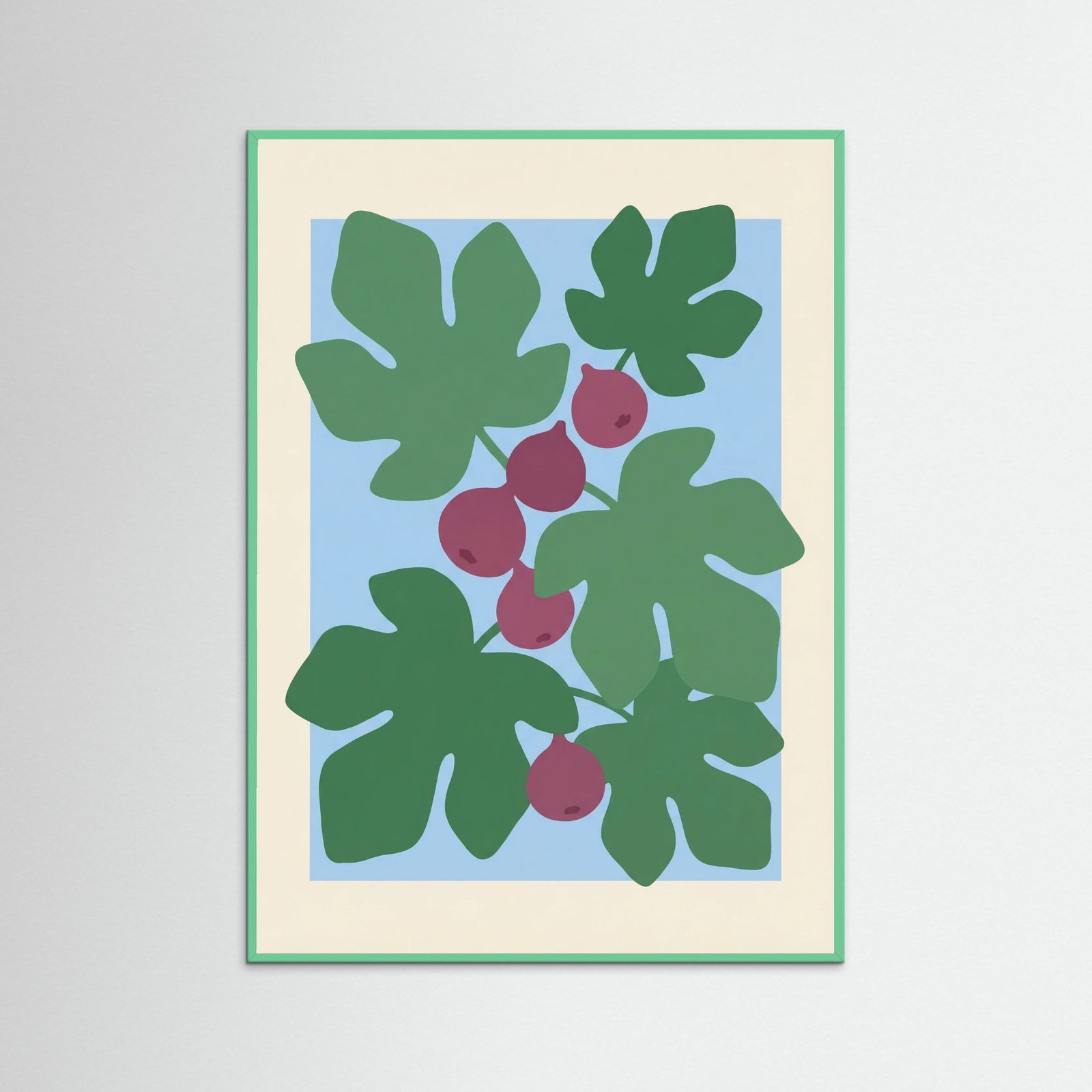 Mint Wood Bold Poppies