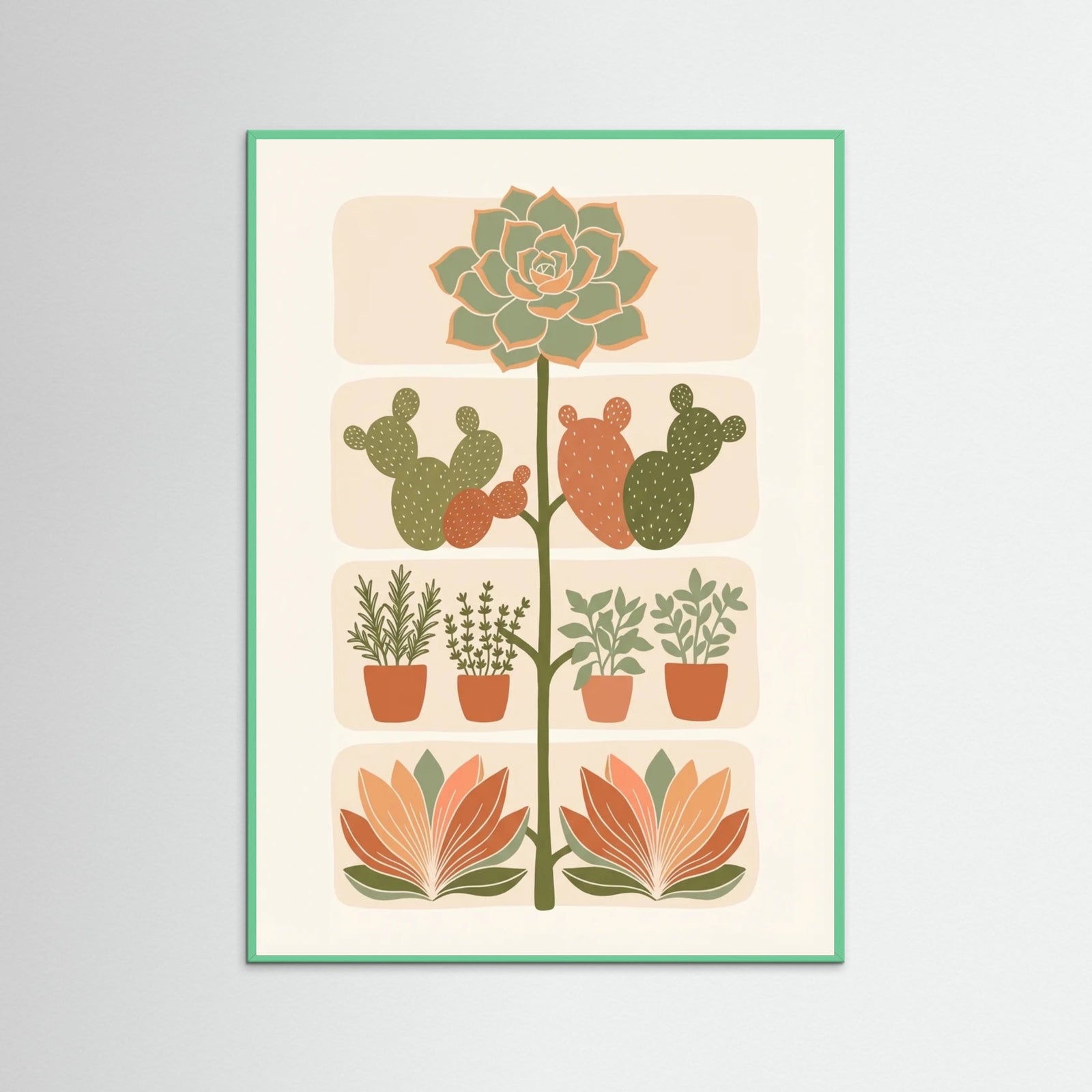 Mint Wood Botanical Blocks