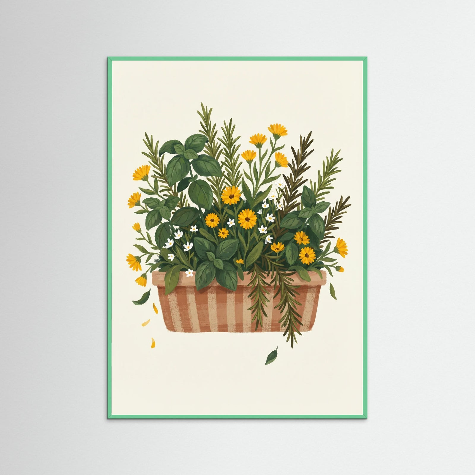 Mint Wood Botanical Still Life