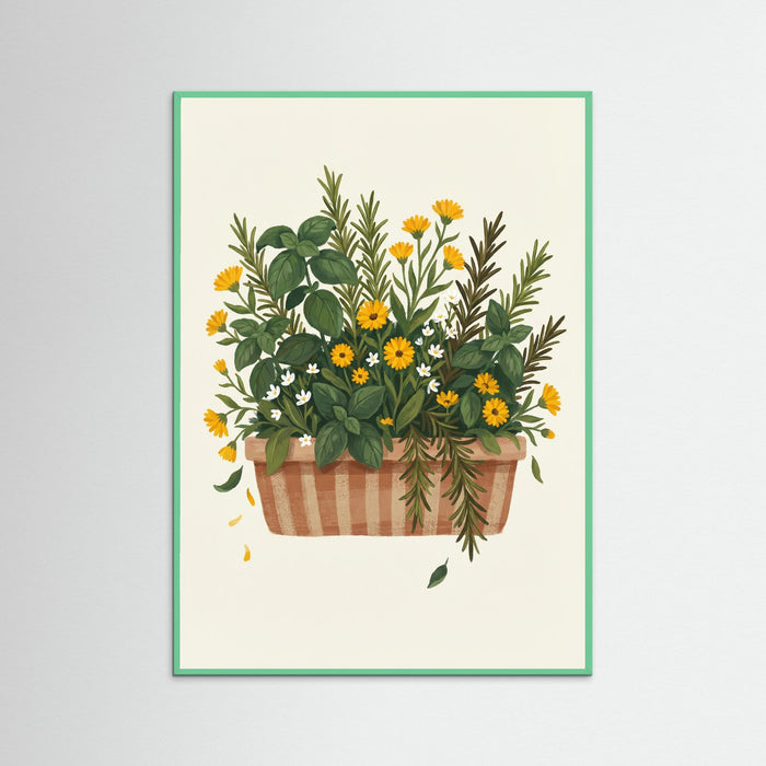 Mint Wood Botanical Still Life