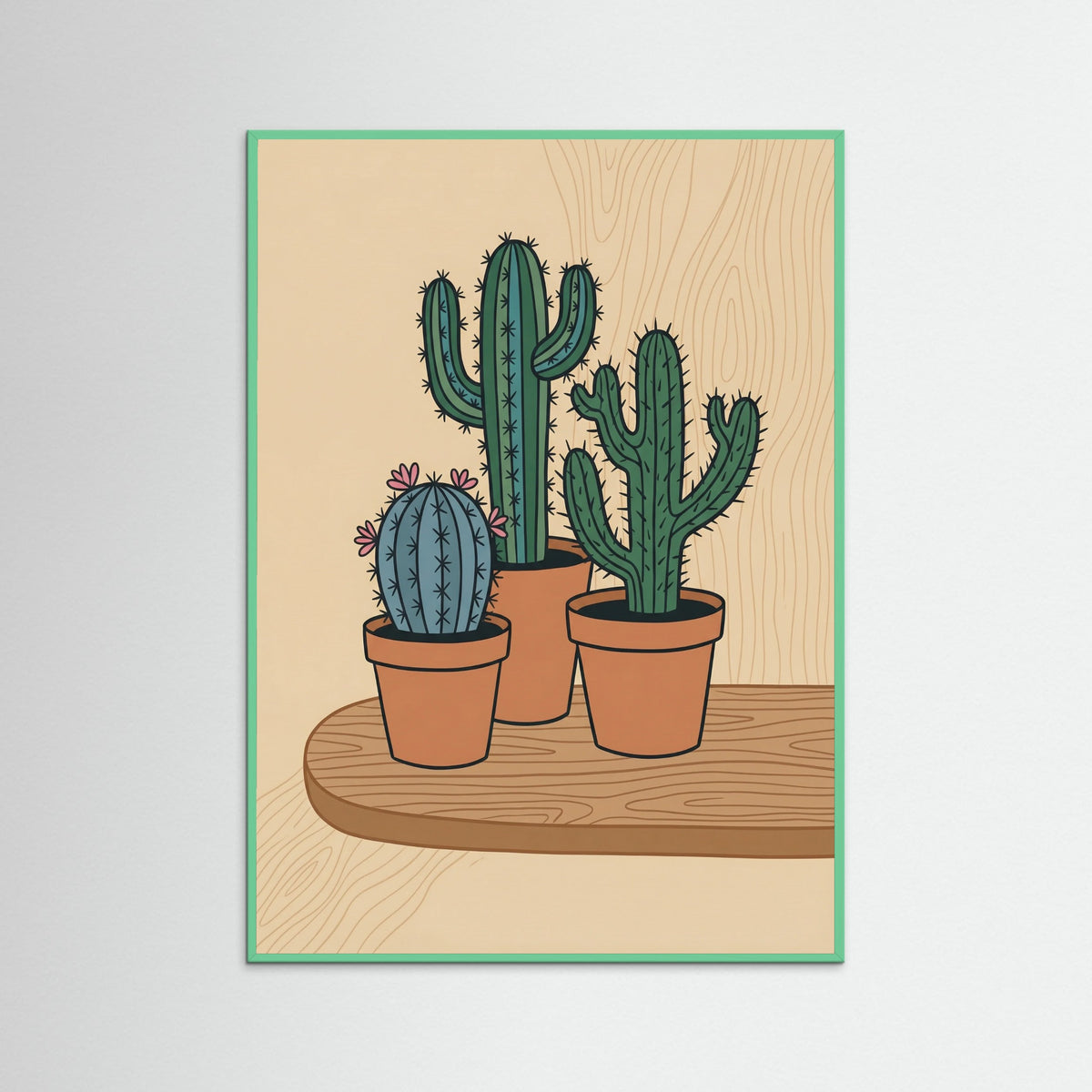 Mint Wood Botanical Stripes