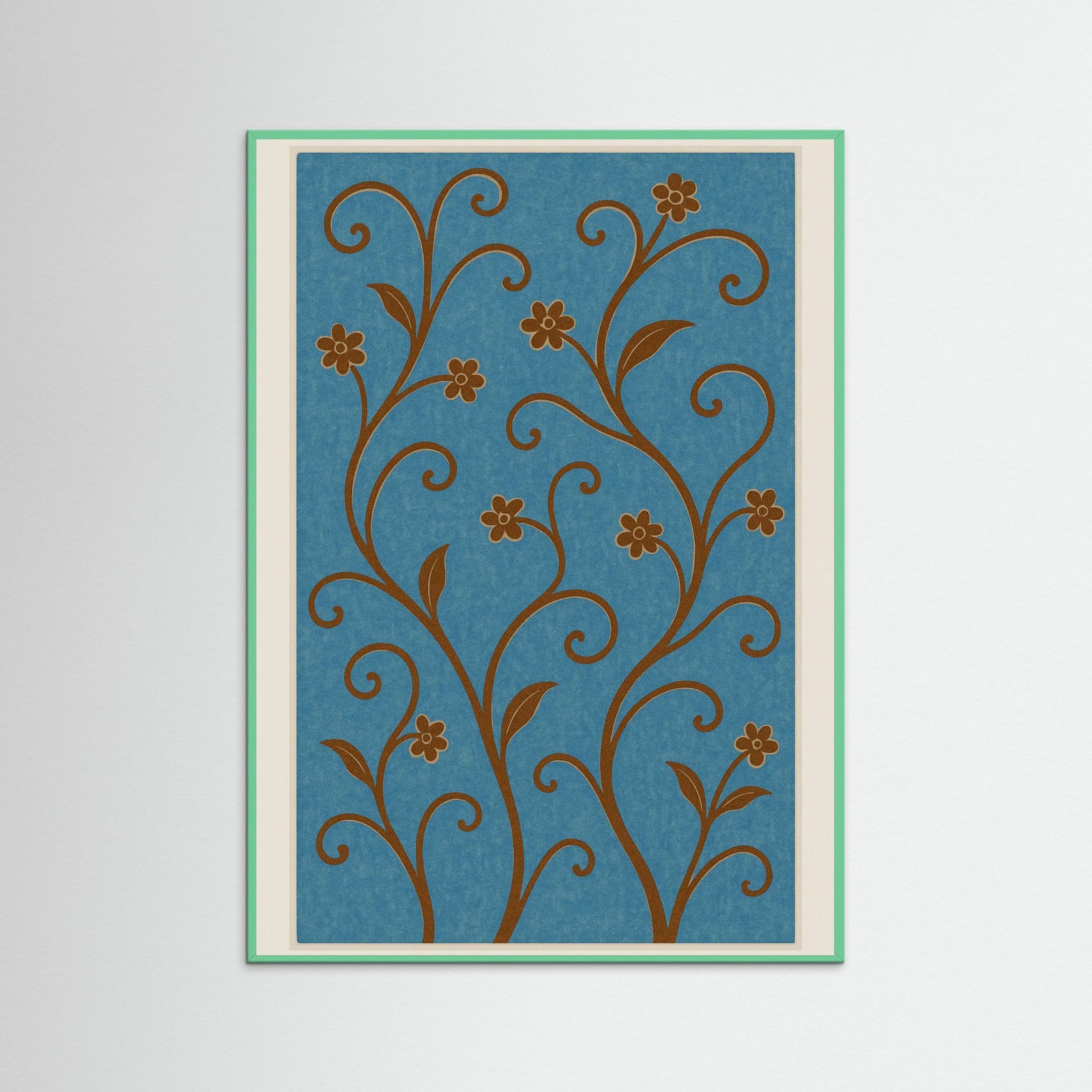 Mint Wood Botanical Vines