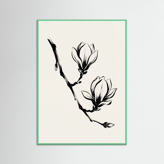 Mint Wood Brushstroke Blooms