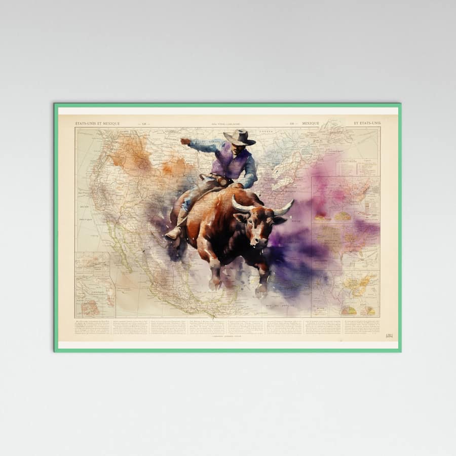 Mint Wood Bull Rider Poster
