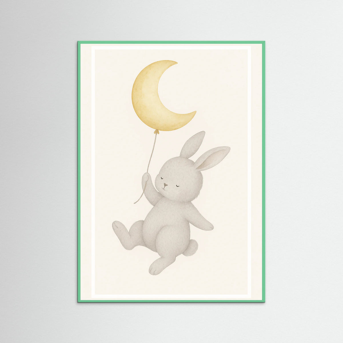 Mint Wood Bunny Moon Balloon