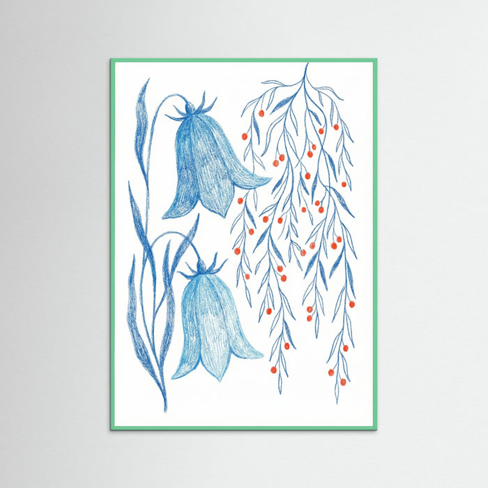 Mint Wood Cerulean Vines