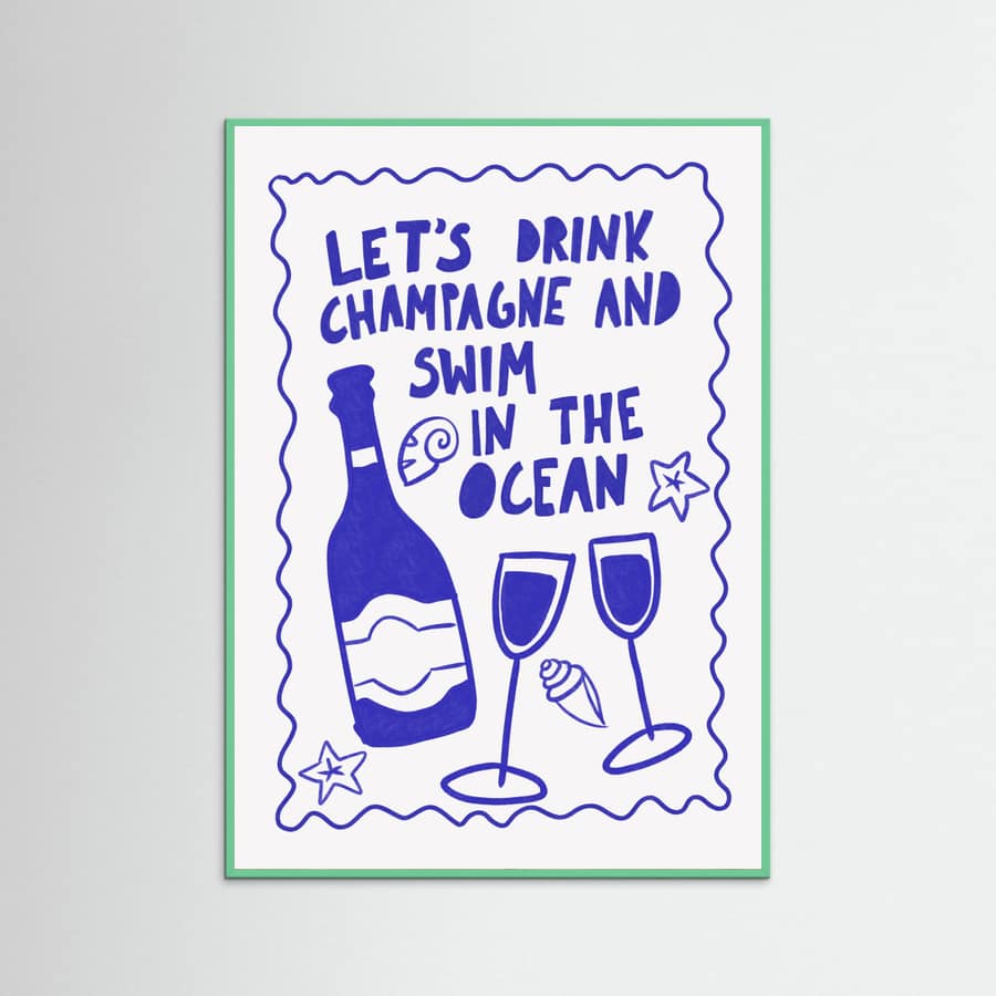 Plakat Champagne by the ocean – plakat i druk artystyczny