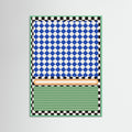 Mint Wood Checkered Rothko Inspiration Poster