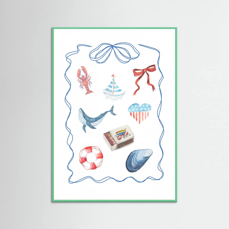 Coastal Collage Poster – poster and art print