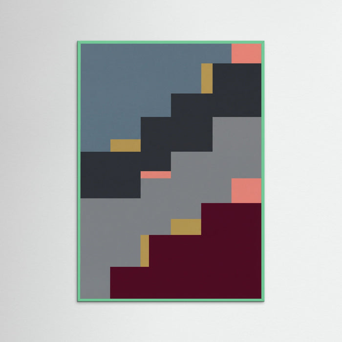 Mint Wood Color Block Architecture