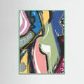 Mint Wood Colorful Abstract Bum Poster