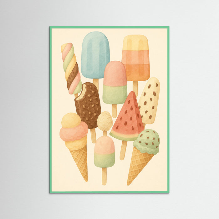 Mint Wood Colorful Ice Creams