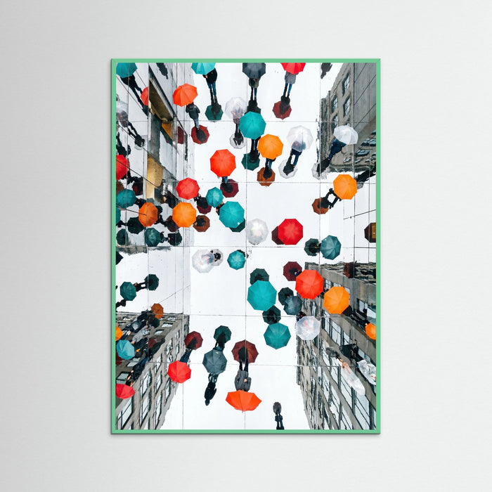 Mint Wood Colorful Rain Promenade