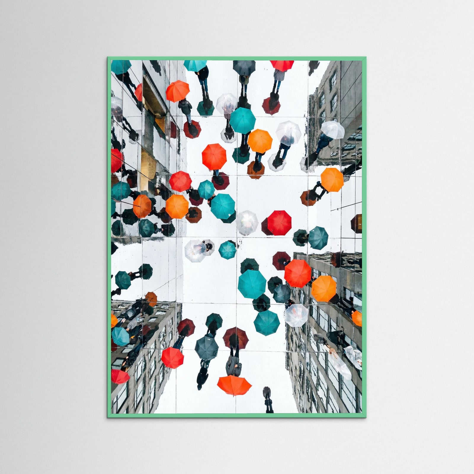 Mint Wood Colorful Rain Promenade