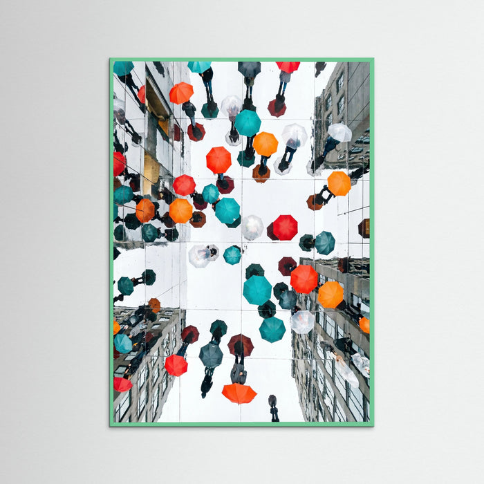 Mint Wood Colorful Rain Promenade