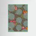 Mint Wood Colourful Flower Poster